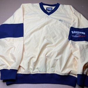 Resistol Rodeo Gear Cowboy Western Men's Windbreaker Size L Jacket Yellow Blue